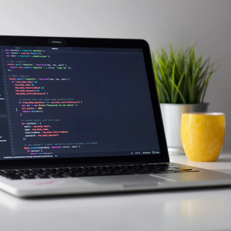 Code on a laptop screen