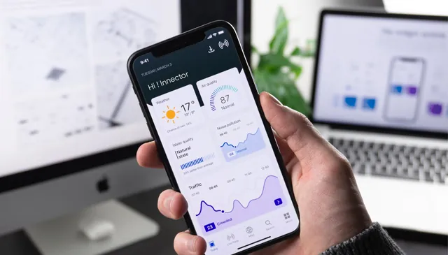 A mobile app on a smartphone